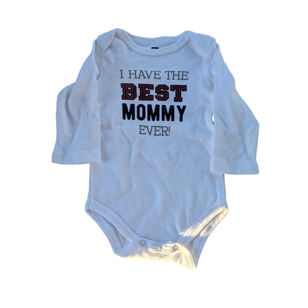 HB Baby Long Sleeve Bodysuits 2 Pack Burgundy White Best Mommy Ever 3-6M